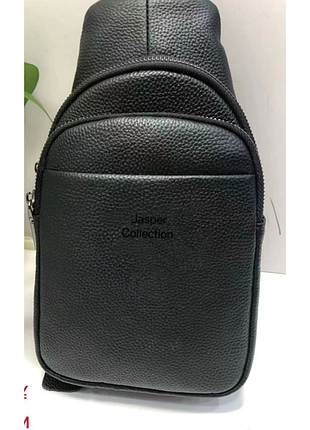 Сумка чоловіча чорна backpack for men jasper шкіра)