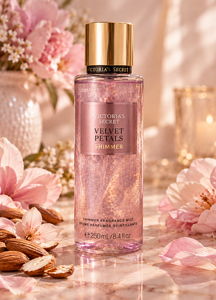 Victoria’s secret velvet petals shimmer - мерцающий спрей для тела, 250 мл, оригинал сша