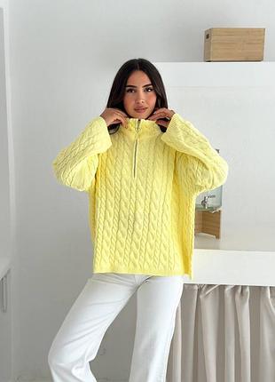 Накладний платіж ❤ 30% вовна турецький оверсайз кардиган кофта з високим воротом на змійці в коси