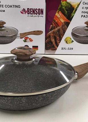 Сковорідка з кричкою см гранітне покр. з червоним benson (6 шт.)