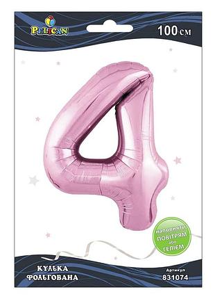 Фольгована кулька цифра " " рожева baby pinк "( ) pelican 1шт.