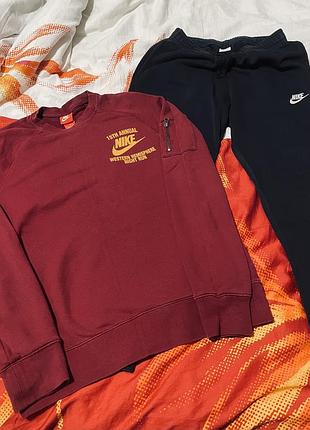Спортивний костюм чоловічий nike бордовий, чорний