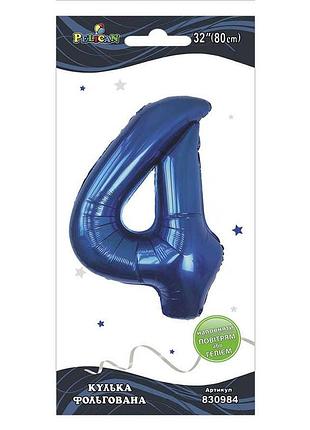 Кулька фольгована цифра " " індиго "( ) pelican 1шт.