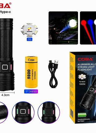 Акумуляторний led-ліхтар coba / tm, кольори світла, type-c ( )