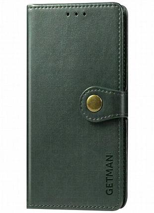 Кожаный чехол-книжка getman gallant (pu) для xiaomi redmi 9c зеленый