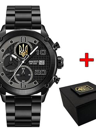 Мужские часы awarder 016 тризуб золото black-black steel