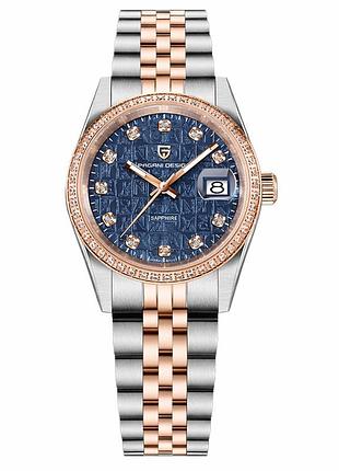 Женские часы pagani design pd-1794l silver-rose gold-blue