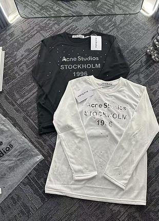 Футболка чоловіча acne studios з довгим рукавом, чорна та біла