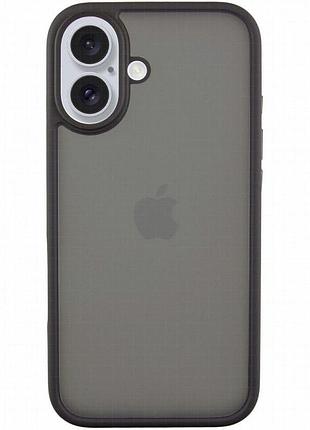 Tpu+pc чехол metal buttons для apple iphone 16 (6.1") черный / black