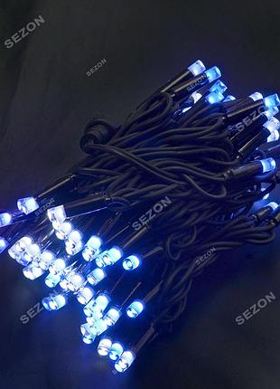 Уличная led, 10м, черный каучук,3мм, сине-белый bw