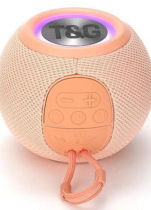 Bluetooth-колонка с rgb подсветкой, speakerphone, радио, pink