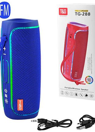 Bluetooth-колонка с rgb подсветкой, speakerphone, радио, blue