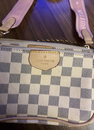 Сумка жіноча louis vuitton damier azur подвійна