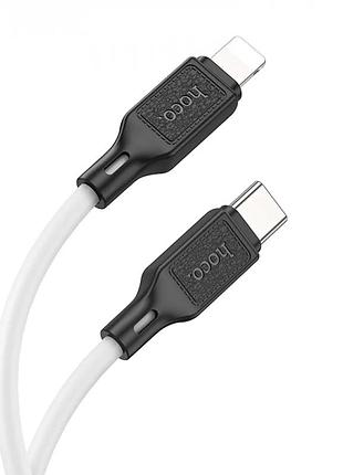 Кабель hoco cool silicone pd charging data cable for ip white ( ) 3