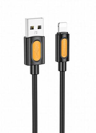 Дата кабель borofone bx114 structure usb to lightning 2.4a (1m) black