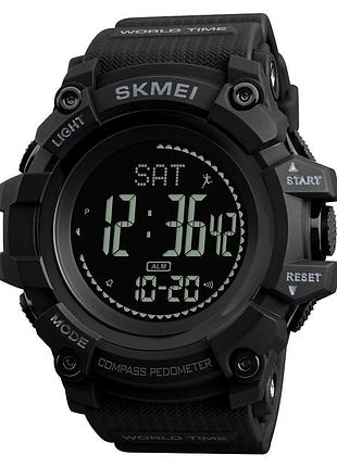 Чоловічий годинник skmei 1356bk black + compass