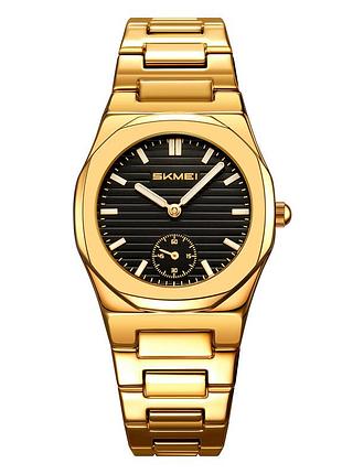 Мужские наручные часы skmei 2681gdbk gold-black в классическом золотисто-черном дизайне