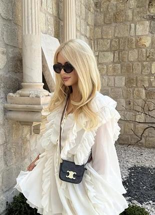 Коротка сукня жіноча ivina boutique молочного кольору з шифону