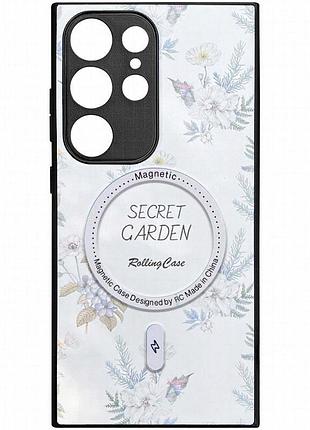 Tpu+pc чехол secret garden with magnetic fit для samsung galaxy s23 ultra white