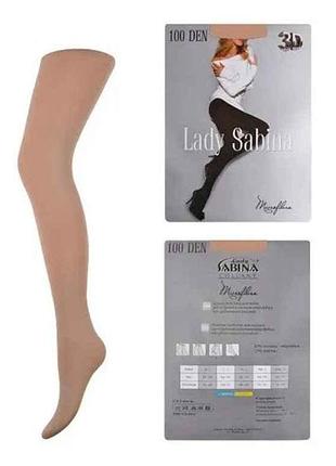 Колготки 100den natural микрофибра 3d р.4 тм lady sabina