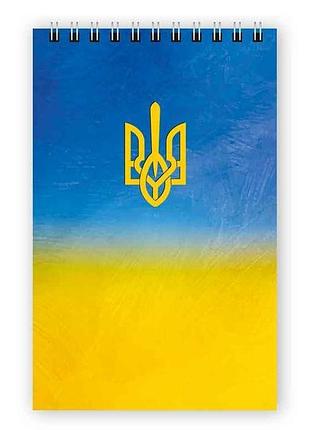 Блокнот а6 (100х155) 48арк. клітинка, обкл.картон, спіраль, герб а6-бє-377 тм поліграфіст