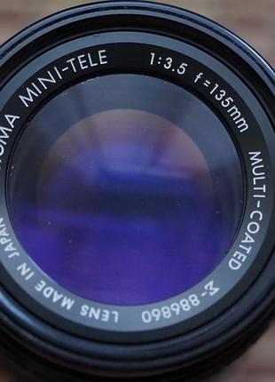 Объектив sigma 135mm 3.5 mini-tele mc для canon fd с крышками