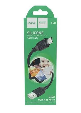 Кабель microusb x90 силіконовий 1м (37) тм hoco