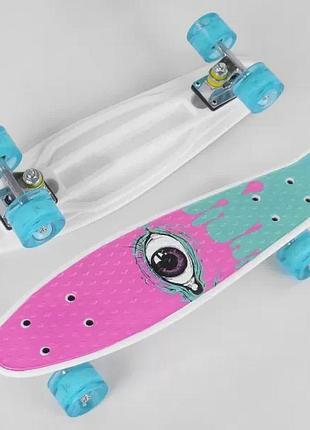 Скейт детский пенни борд s 29707 best board, колеса pu светящиеся d = 4.5 см, доска = 55 см