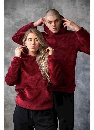 Кофта бордовый cпортивная тедди жин р.3xl тм osm