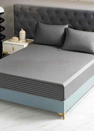 Простынь на резинке 160*200 арт.22128-36 графит тм mallory home