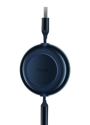 Кабель baseus bright mirror series retractable fast charging data cable usb to m+l+c.. blue ( ) 7