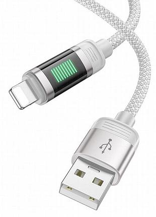 Дата кабель hoco u126 lantern 2.4a usb to lightning (1.2m) gray 3