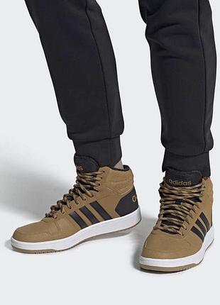 Чоловічі зимові утеплені кросівки adidas hoops 2.0 mid