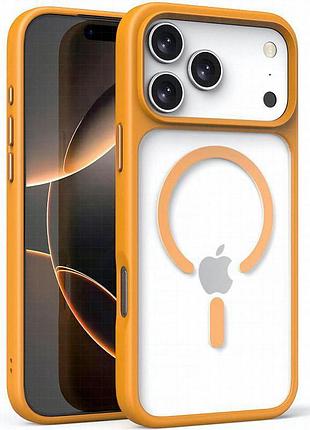 Tpu+pc чехол metal buttons with magnetic fit для apple iphone 17 pro max (6.9") оранжевый / orange