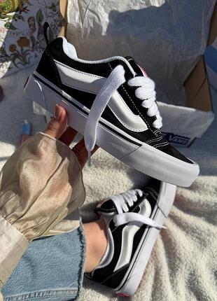 Vans knu skool black white 5