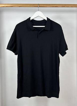 Built different black rayon/polyester шикарне чорне поло old money розмір l