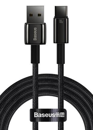 Кабель baseus tungsten gold fast charging data cable usb to type-c black ( )