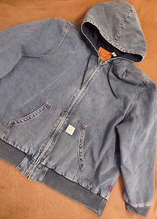 Куртка чоловіча джинсова утеплена levi's синя xxl