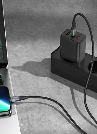 Кабель hoco ip spear pd silicone charging data cable black ( ) 4