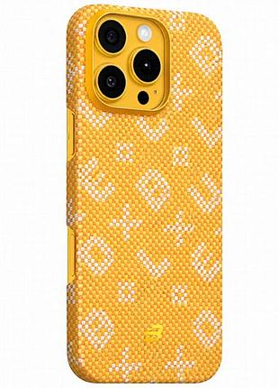 Tpu+pc чехол blueo gilded tactile woven with magnetic fit для apple iphone 16 pro (6.3") orange