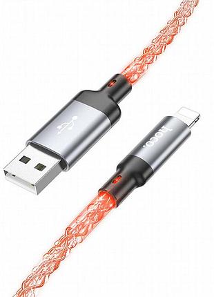 Дата кабель hoco u112 shine usb to lightning 2.4a (1m) gray 2