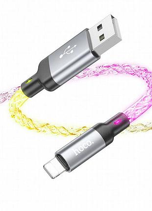Дата кабель hoco u112 shine usb to lightning 2.4a (1m) gray 4