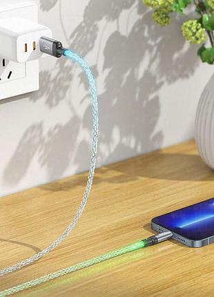 Дата кабель hoco u112 shine usb to lightning 2.4a (1m) gray 8