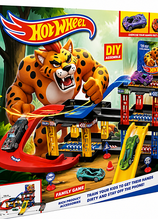 Траса з гірками та паркінгом hot wheels деталей t шт)