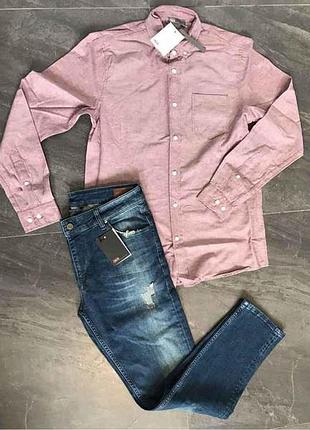 Рубашка мужская розовая m 1210005767 тм asos