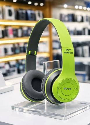 Беспроводные bluetooth-наушники p47m зелёный