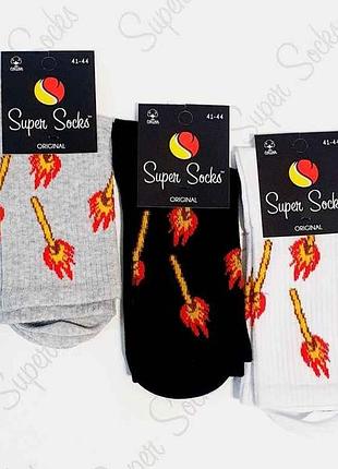 Шкарпетки s0 сірники ( білий/сірий/чорний) р.36-40 12пар тм super socks