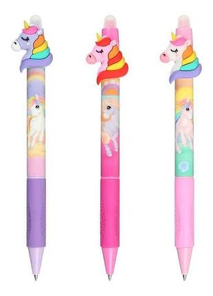 Ручка гелева пиши-стирай , 0,5мм, unicorn, kids line тм zibi
