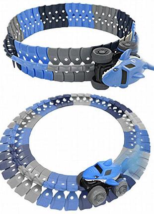 Интерактивный трек с инерционной машинкой sht 5510-4 shark trak (46pcs/1car) blue