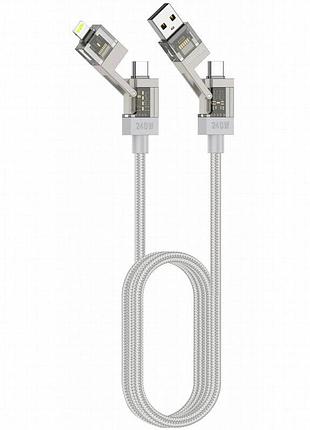 Дата кабель amaya acd-390 4in1 type-c to lightning/type-c to usb 240w (1m) biege